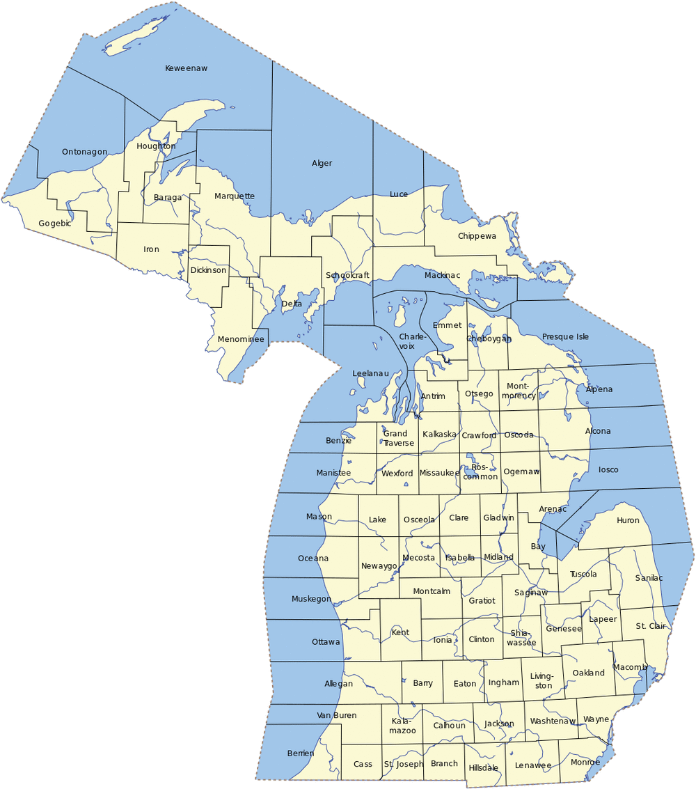 Counties of the Thumb of Michigan.