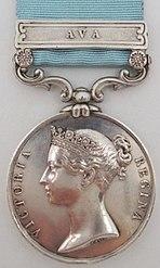 Army Of India Medal with clasp 'Ava', Obverse.jpg