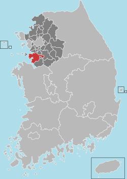Location in South Korea