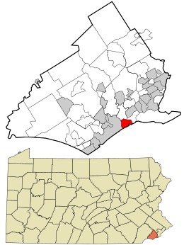 Location in Delaware County and the U.S. state of Pennsylvania.
