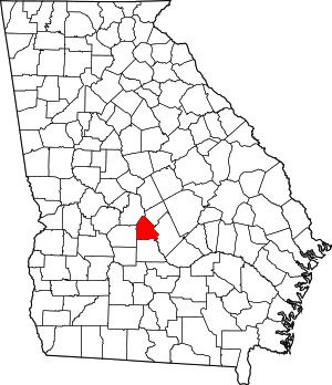 Map of Georgia highlighting Pulaski County