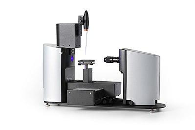Contact angle meter uses the sessile drop technique.