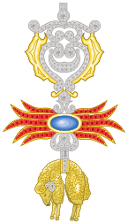 Insignia of Knights and Dames of the Spanish Order of the Fleece.svg