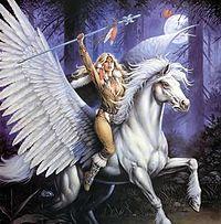 Goldmoon riding her pegasus.jpg