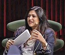 Monita Rajpal at the Copenhagen Fashion Summit, three quarters view.jpg