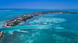 Aerial view of Caye Caulker