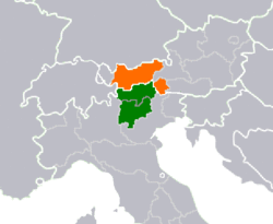 The southern part of Tyrol is located in Northern Italy and the northern part in Western Austria