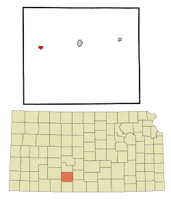 Location within Kiowa County and Kansas