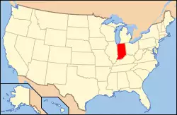 Location of Indiana in the United States