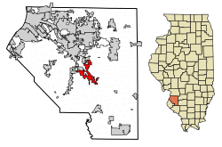 Location of Freeburg in St. Clair County, Illinois.