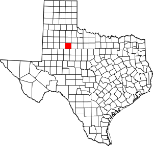 Map of Texas highlighting Kent County