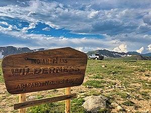 A vehicle has not followed the published Motor Vehicle Use Maps (MVUMs) and has parked inside of the Indian Peaks Wilderness area, where motorized vehicles are prohibited. Fines can be as much as $5,000.[302]