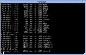 Bourne shell interaction on Version 7 Unix