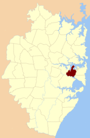 Petersham Parish Cumberland county locator.png