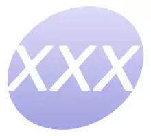 Circular icon with the letters "xxx"