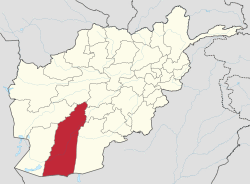 Map of Afghanistan with Helmand highlighted