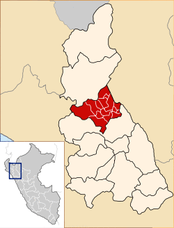 Location of Cutervo in the Cajamarca Region