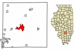 Location of Salem in Marion County, Illinois.