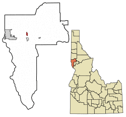 Location of Lapwai in Nez Perce County, Idaho.