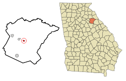 Location in Oglethorpe County and the state of Georgia