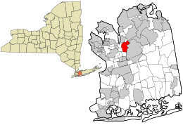Location in Nassau County and the state of New York.
