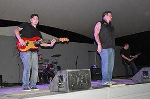 12 Stones plays for service members at Al Udeid Air Base in 2015