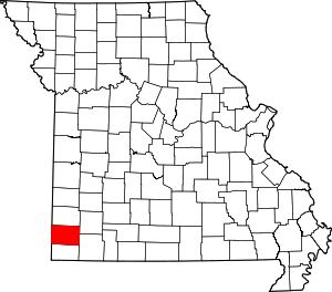 Map of Missouri highlighting Newton County