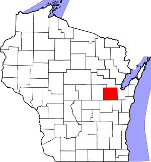 Map of Wisconsin highlighting Outagamie County