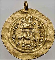 Gold coin of Boran, daughter of Khusrau II.jpg