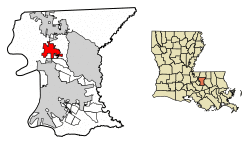 Location of Baker in East Baton Rouge Parish, Louisiana