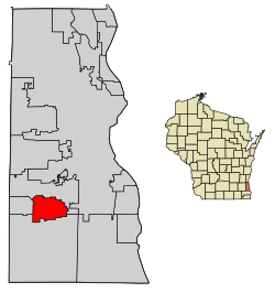 Location of Greendale in Milwaukee County, Wisconsin.