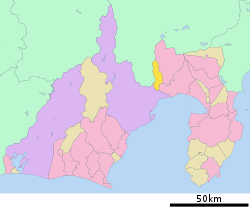 Location of Shibakawa in Shizuoka Prefecture