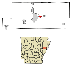 Location of Madison in St. Francis County, Arkansas.