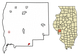 Location of Kane in Greene County, Illinois.