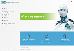 ESET NOD32 Antivirus 10 running on Windows