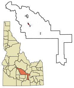 Location of Hailey in Blaine County, Idaho.
