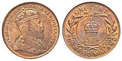 Canada Newfoundland Edward VII 1 Cent 1904H.jpg