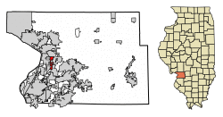 Location of South Roxana in Madison County, Illinois.