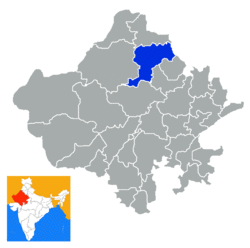 Location of Churu district in Rajasthan