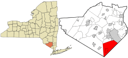 Location in Orange County and the state of New York.