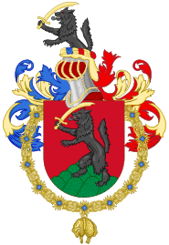 Coat of Arms of Nicolas Sarkozy (Golden Fleece Variant).svg