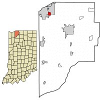 Location of Trail Creek in LaPorte County, Indiana.