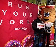 Launch party of the co-branded Saucony X Dunkin' Kinvara 9 running shoe.
