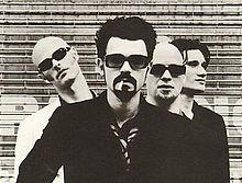 Shudder to Think, 1996. L-R: Craig Wedren, Nathan Larson, Kevin March, and Stuart Hill.
