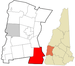 Location in Sullivan County and the state of New Hampshire.