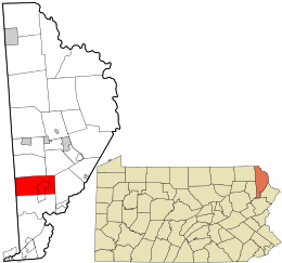 Location in Wayne County and the state of Pennsylvania.