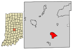 Location of Beech Grove in Marion County, Indiana.