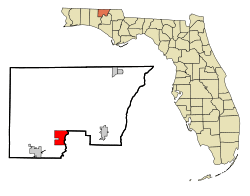 Location in Holmes County and the state of Florida