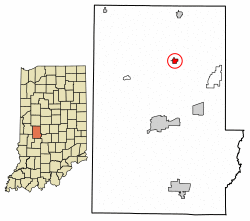 Location of Bainbridge in Putnam County, Indiana.