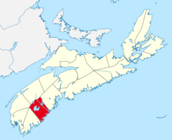Location of Queens County, Nova Scotia